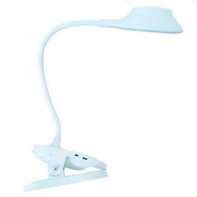 Лампа светодиодная настольная 13,5*28*11 см 5Вт на прищепке белый Baizheng