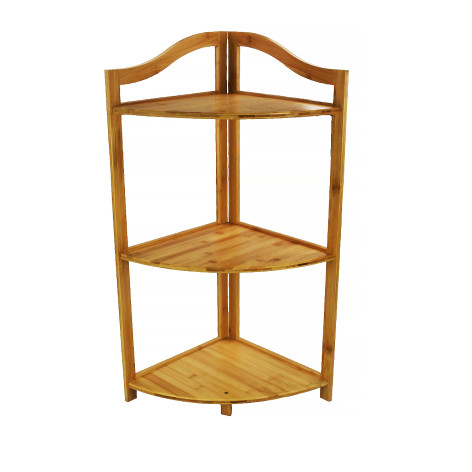 Этажерка бамбуковая 3-х ярусная 73х31х26 см угловая светлый дуб Baizheng