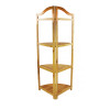 Мини картинка Этажерка бамбуковая 4-х ярусная 100х31х26 см угловая светлый дуб Baizheng