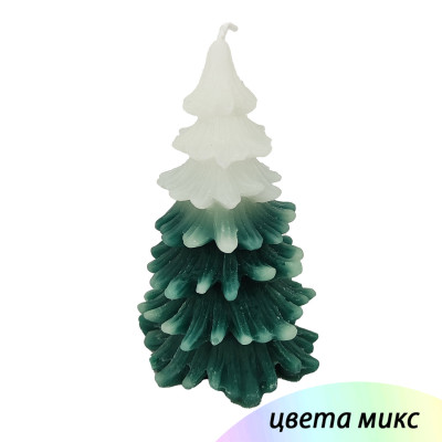 Свеча новогодняя 12,5*6,5 см микс Елочка Fex