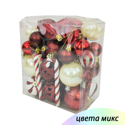 Набор елочных игрушек 40 шт микс Fex Набор елочных игрушек 40 шт микс Fex