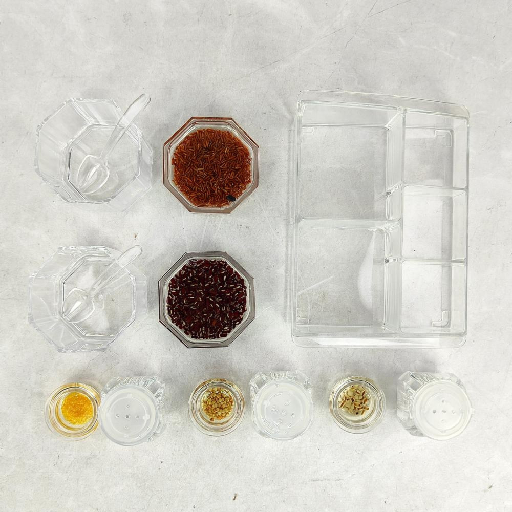 Набор пластиковый для специй 6 предметов подставка прозрачный Jam Jar Fessle