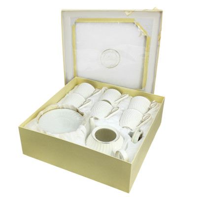 Набор фарфоровый чайный 13 предметов 240 мл под упак Волна Коралл