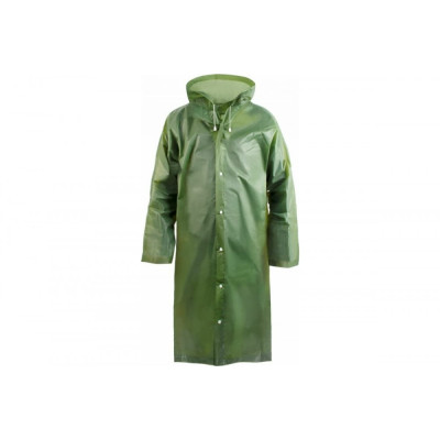 Дождевик-плащ 75*120 см 110 мк с капюшоном на кнопках зеленый EVA Komfi