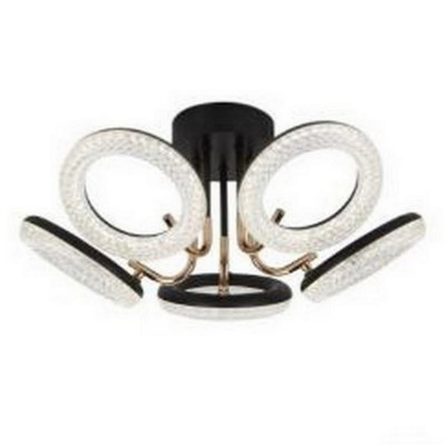 Люстра светодиодная 5 плафонов 51*22 см 80Вт 5600LM 20м2 3 цвета прилож пульт черный Baizheng Люстра светодиодная 5 плафонов 51*22 см 80Вт 5600LM 20м2 3 цвета прилож пульт черный Baizheng