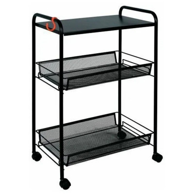 Этажерка металлическая 3-х ярусная 45х30х65 см черный Ладья 33КС ЗМИ