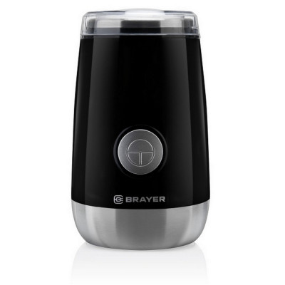 Кофемолка пластик 150 Вт 50 гр чаша нержавеющая сталь черный Brayer Кофемолка пластик 150 Вт 50 гр чаша нержавеющая сталь черный Brayer