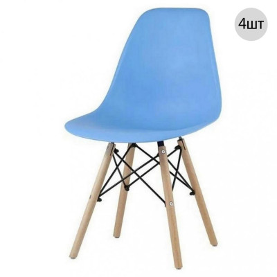 Стул полипропилен до100 кг комплект 4 шт голубой Eames