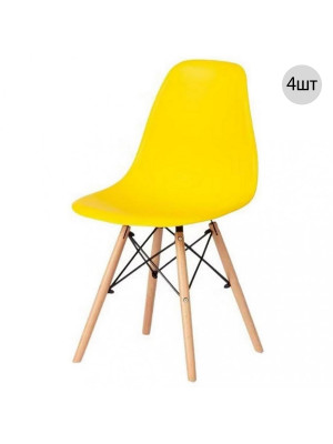 Комплект стульев Eames 43×46×84 см, полипропилен, желтый, до 100 кг, 4 шт Комплект стульев Eames 43×46×84 см, полипропилен, желтый, до 100 кг, 4 шт