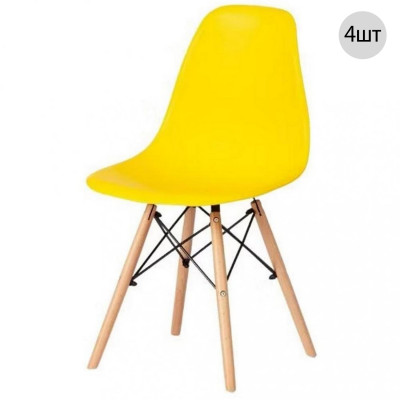 Стул полипропилен до100 кг комплект 4 шт желтый Eames