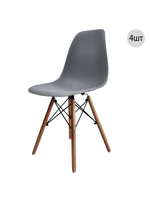 Стул полипропилен до100 кг комплект 4 шт серый Eames Стул полипропилен до100 кг комплект 4 шт серый Eames