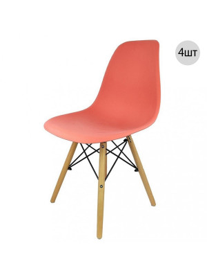 Комплект стульев Eames 43×46×84 см, полипропилен, красный, до 100 кг, 4 шт Комплект стульев Eames 43×46×84 см, полипропилен, красный, до 100 кг, 4 шт