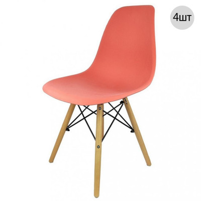 Стул полипропилен до100 кг комплект 4 шт красный Eames