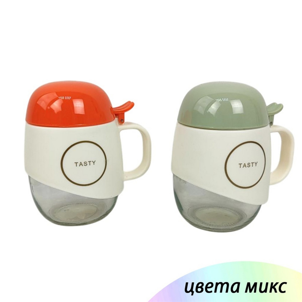 Бутылка стеклянная 11х8.3х12 см пласт крышка Baizheng