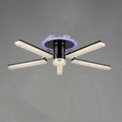 Люстра светодиодная 5 плафонов 80*19 см 110Вт 13750LM 30 м2 4цв прилож пульт черный Baizheng Люстра светодиодная 5 плафонов 80*19 см 110Вт 13750LM 30 м2 4цв прилож пульт черный Baizheng