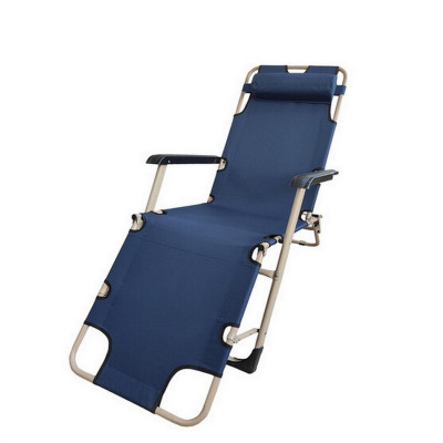 Кресло-шезлонг туристическое складное 178*60*92 см до 120 кг синий Baizheng