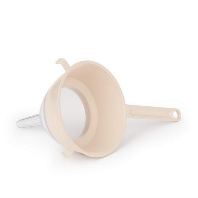 Сито пластиковое d-13 см 27х14х16,5 см ручка воронка бежевый Альтернатива