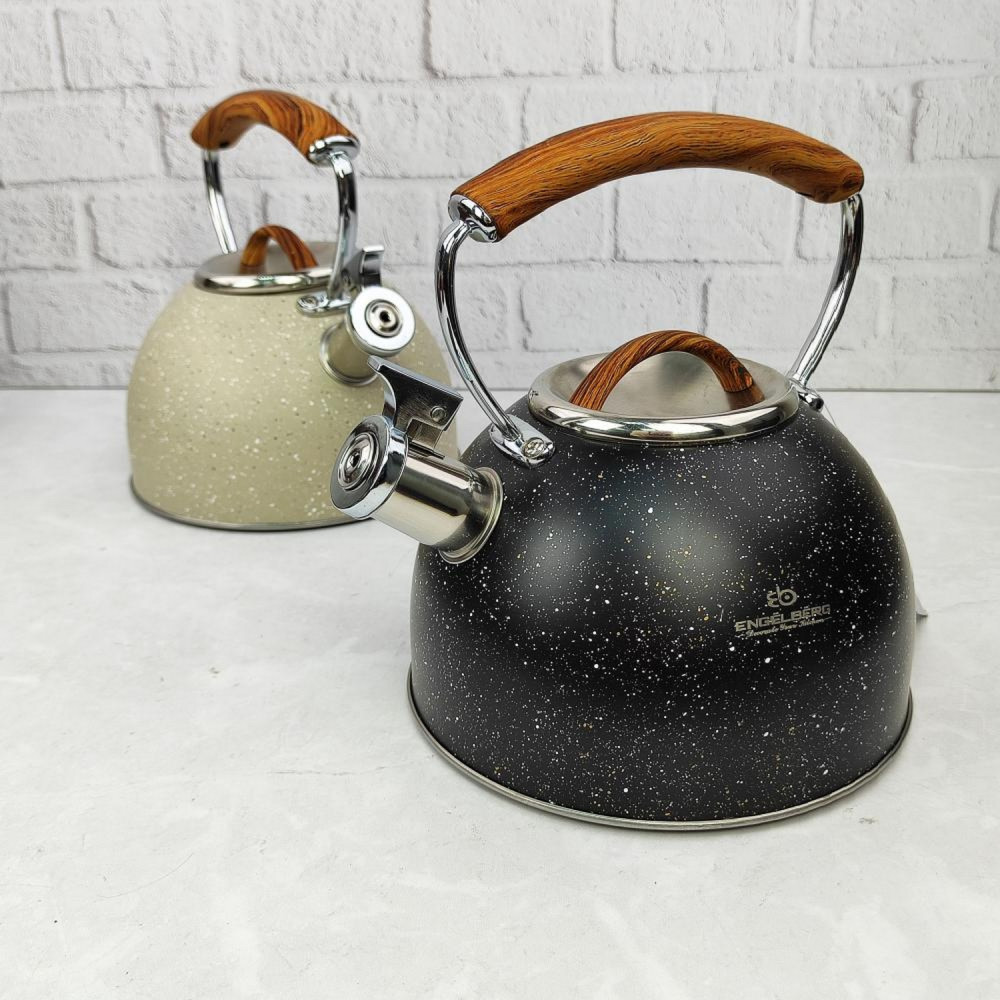 Чайник нерж сталь 3 л со свистком микс EB-6001 Baizheng