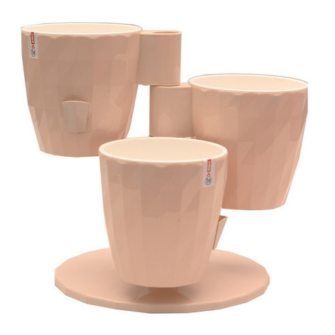 Каскад пластиковый 1 л 3 горшка пудровый Трио Ruby Bmc