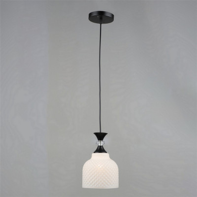 Люстра кухонная 1 плафон 15*14*80 см Е27 60Вт 4м2 плафон стекло черный Baizheng