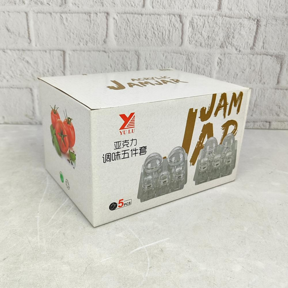 Набор пластиковый для специй 6 предметов подставка прозрачный Jam Jar Fessle