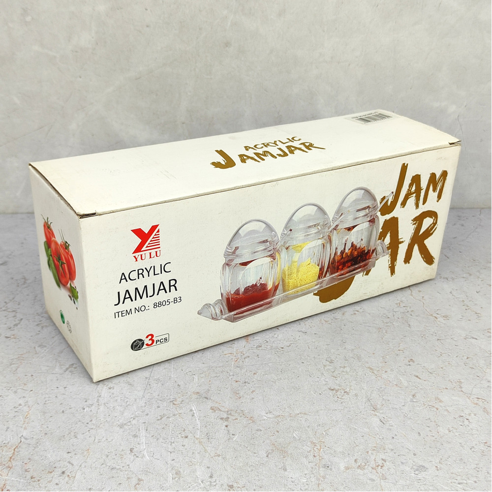 Набор пластиковый для специй 7 предметов ложка подставка прозрачный Jam Jar Fessle