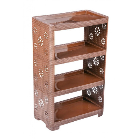 Этажерка пластиковая 4-х ярусная 520х300х825 мм венге Альтернатива