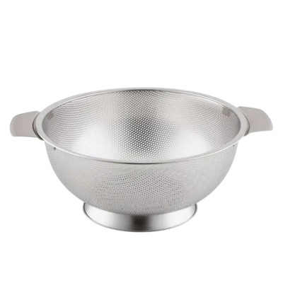 Дуршлаг из нерж стали d-22,5 см на ножке нерж сталь ручки стальной Baizheng