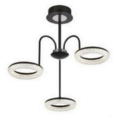 Люстра светодиодная 3 плафона  58*50 см 48Вт 3360LM 12м2 3 цвета черн Baizheng