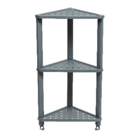 Этажерка пластиковая угловая 3-х ярусная 365х260х680 мм подвесная черный Vikea Violet