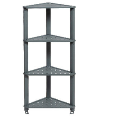 Этажерка пластиковая угловая 4-х ярусная 365х260х980 мм подвесная серый Vikea Violet