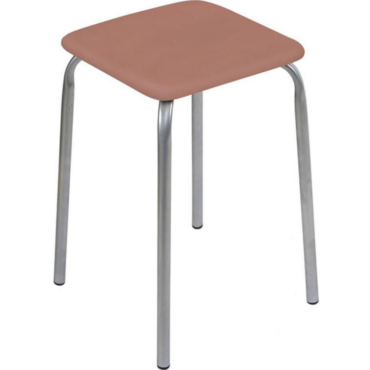 Табурет металлический 320*320*460 мм с мягким сиденьем коричневый Эконом 3 Nika