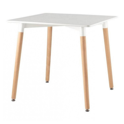 Стол ЛДСП кухонный 80*80*74 см белый квадрат ножки дерево QT04WH Baizheng