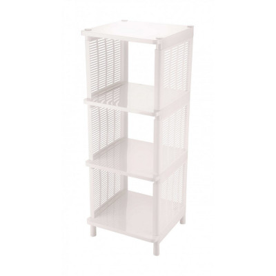 Этажерка пластиковая 4-х ярусная 315х327х860 мм белый Лайт Альтернатива
