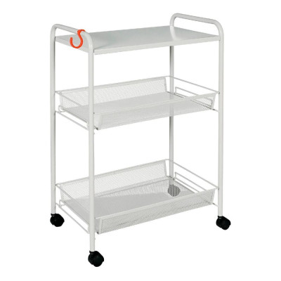 Этажерка металлическая 3-х ярусная 45х30х65 см белая Ладья 33 КС ЗМИ