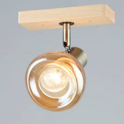 Светильник спот 1 плафон 17*10*17 см Е14 60Вт 4м2 плафон стекло бронза Baizheng