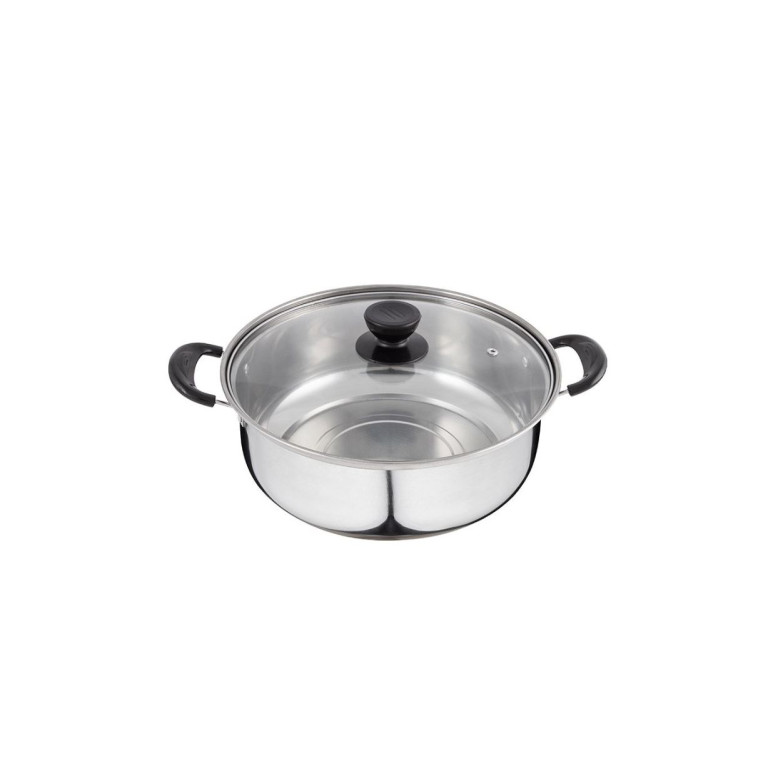 Кастрюля нержавеющая сталь  5,5 л 29,5 см стекл крышка пласт ручка индукция Promo Mallony