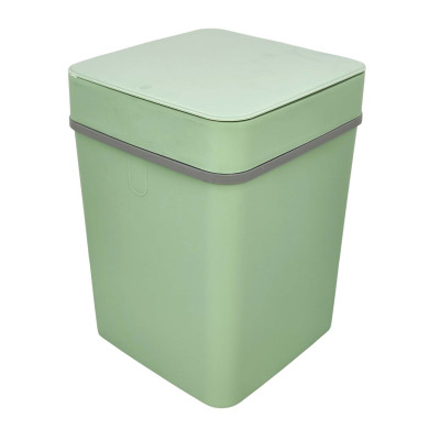 Ведро пластиковое для мусора 12л 220*220*300мм квадратное с крышкой зеленый BD-D0685 Baizheng Ведро пластиковое для мусора 12л 220*220*300мм квадратное с крышкой зеленый BD-D0685 Baizheng