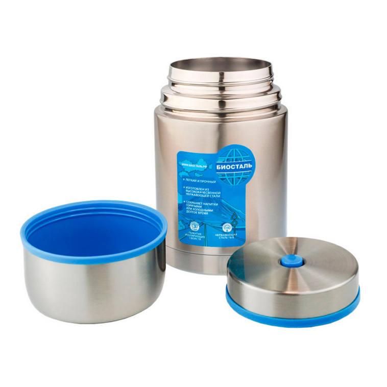 Термос нержавеющая сталь  1 л широкое горло термочехол Авто Биосталь