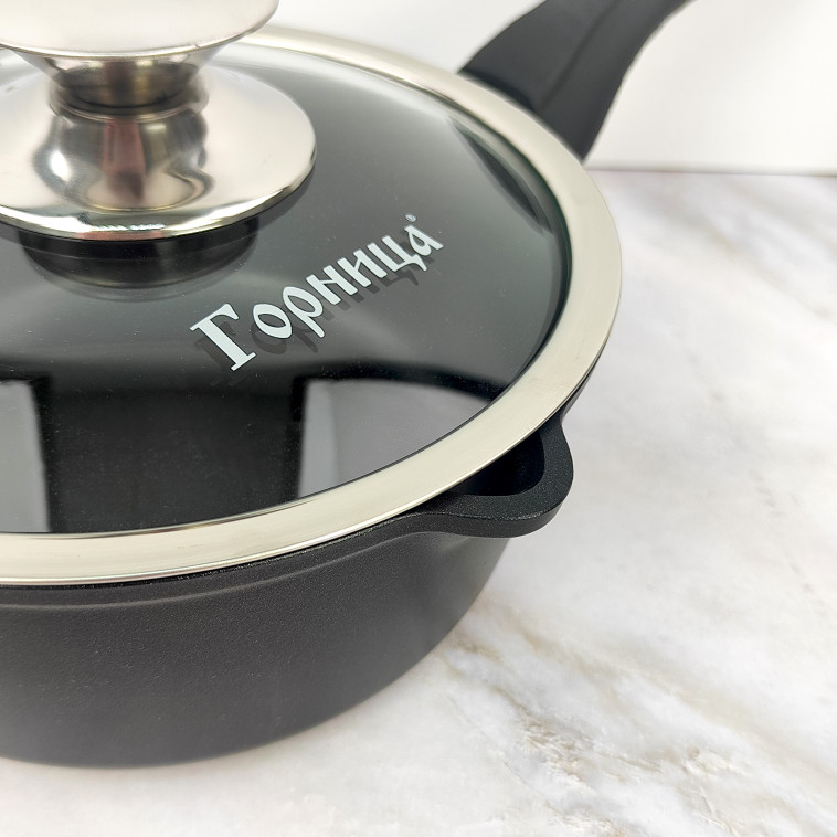 Картинка Ковш алюминиевый  1,5 л стекл крышка под упак Классик Горница