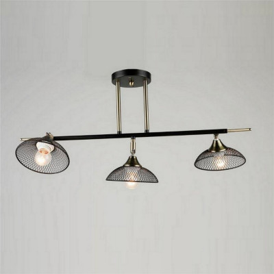 Светильник спот 3 плафона 68*33*30 см Е27 60Вт 12м2 плафон металл черный Baizheng