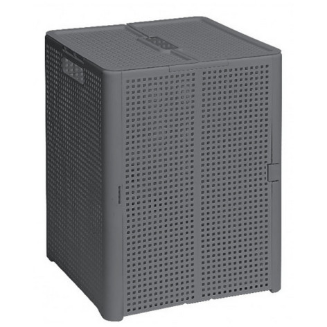 Корзина пластиковая 50 л 450*335*340 мм складная с крышкой серый Лофт Violet