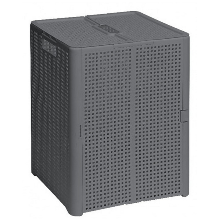 Корзина пластиковая 50 л 450*335*340 мм складная с крышкой серый Лофт Violet