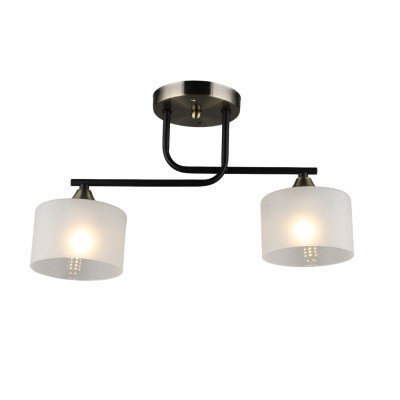 Люстра Baizheng 2 плафона, 60Вт, 9м2, черная-бронза41*12*24см