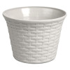 Мини изображение Кашпо пластиковое  4 л поддон светло-серый Ротанг Violet