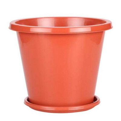 Горшок пластиковый  3 л поддон коричневый Эконом Альтернатива