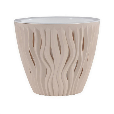 Кашпо пластиковое 3 л пудровый белая вставка Вдохновение Bmc Кашпо пластиковое 3 л пудровый белая вставка Вдохновение Bmc