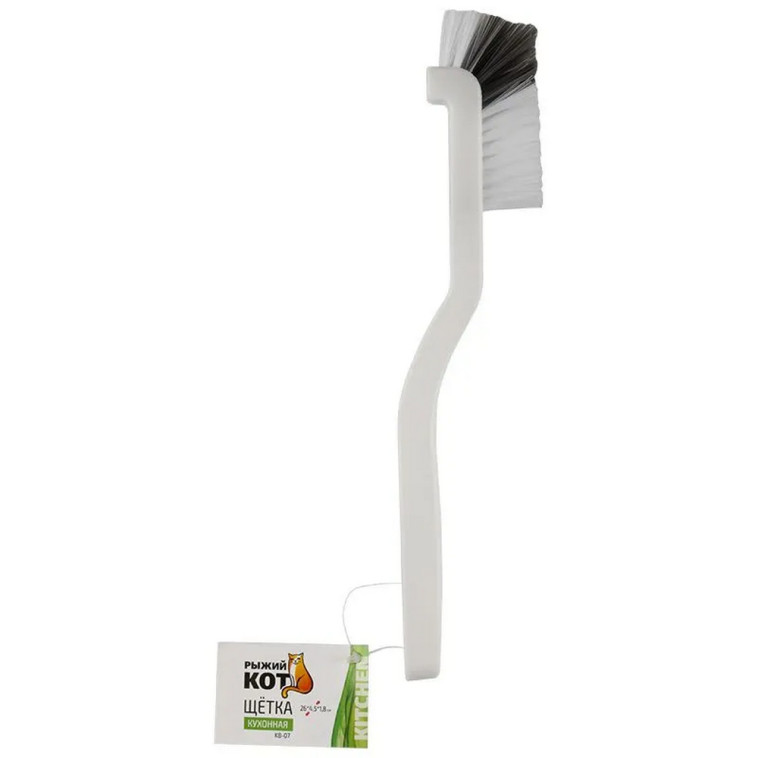 Картинка Щетка пластиковая кухонная 26х4,5х1,8 см под углом 90° ручка пласт универсал KB-07 Рыжий кот