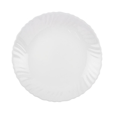 Тарелка стеклокерамическая десертная 19 см Снег Chinbull Мфк