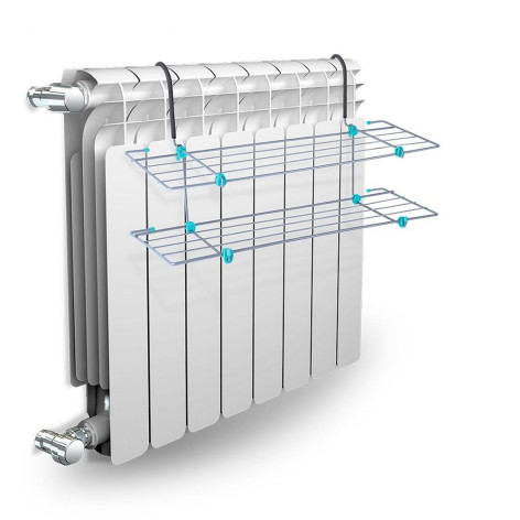 Сушилка металлическая на радиатор для белья 650х340х360 мм серый Nika
